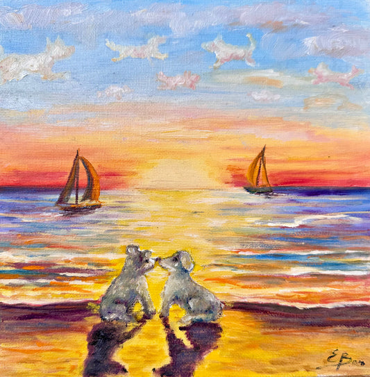 Paint romantic sunset